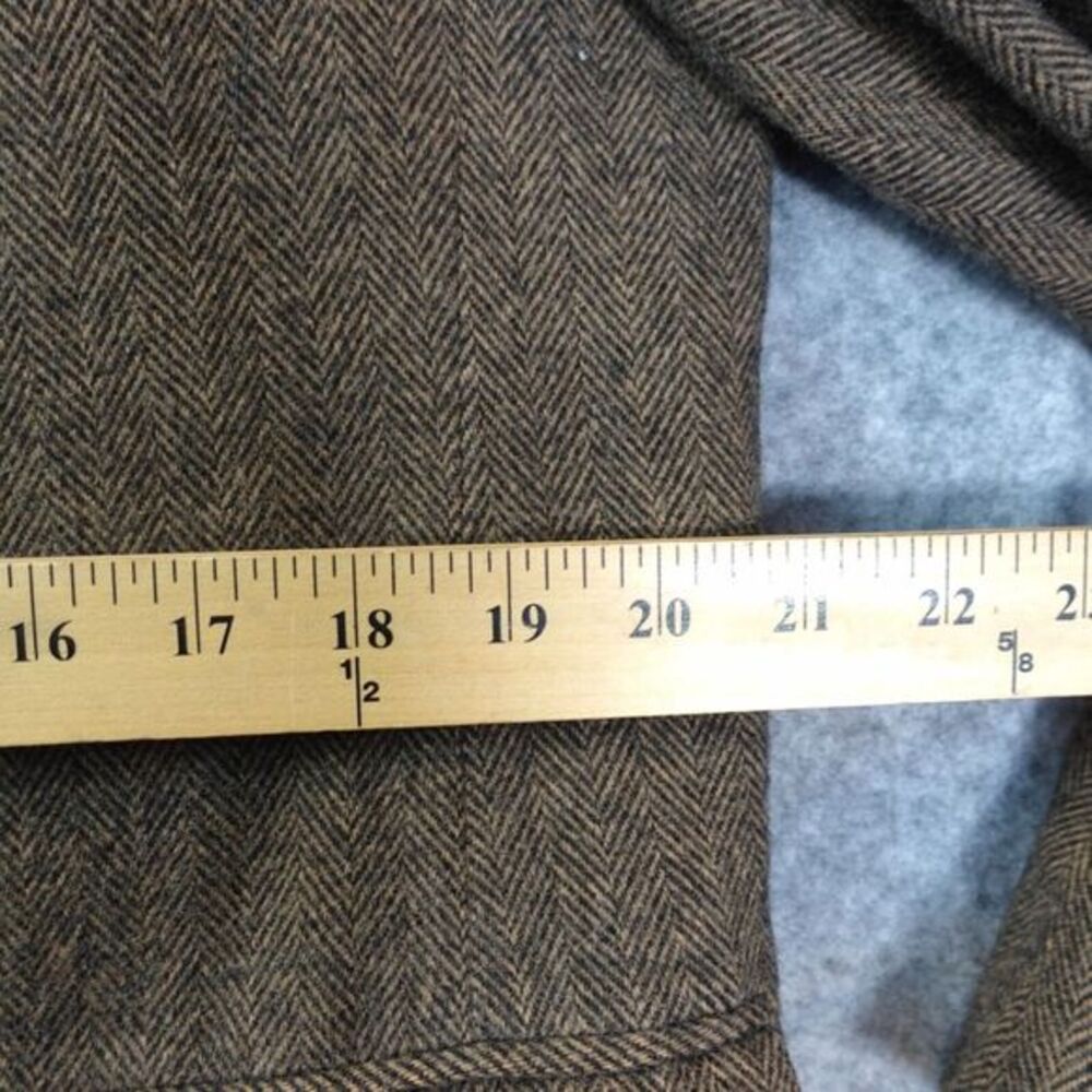 Italian Camel Hair Herringbone Tweed Sport Coat Mens 42R Brown Classic CHERESKIN - Picture 9 of 16